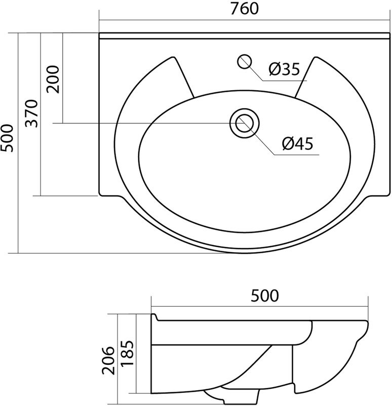 Мебельная раковина Santek Байкал 1WH110259 75
