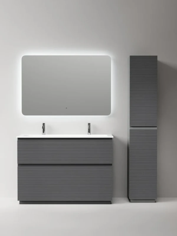 Мебель для ванной комнаты Sancos Folk Floor 120 напольная, grey soft, раковина CN7016