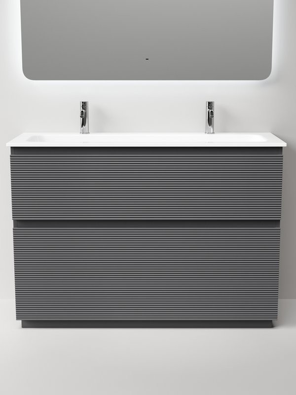 Мебель для ванной комнаты Sancos Folk Floor 120 напольная, grey soft, раковина CN7016