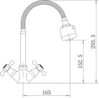Смеситель для кухни Fashun A4319 с гибким изливом, хром