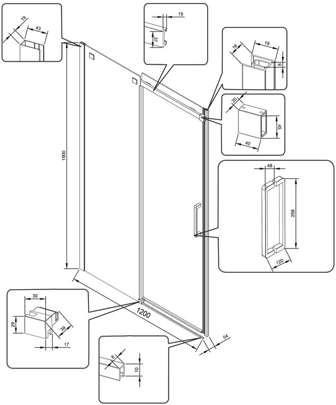 Душевая дверь в нишу Veconi Vianno VN70GR-120-01-C4 120 см, профиль брашированный графит