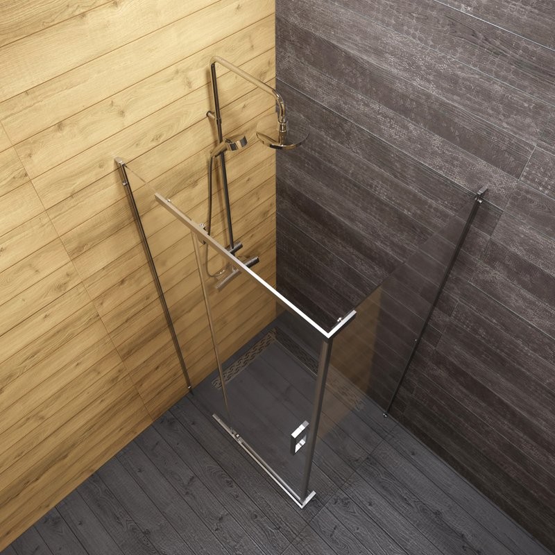 Душевой уголок Triton Терра Хром 120х80 см, профиль хром глянец, стекло прозрачное