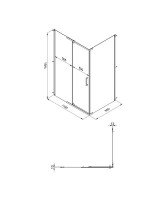 Душевой уголок Triton Терра Хром 120х80 см, профиль хром глянец, стекло прозрачное