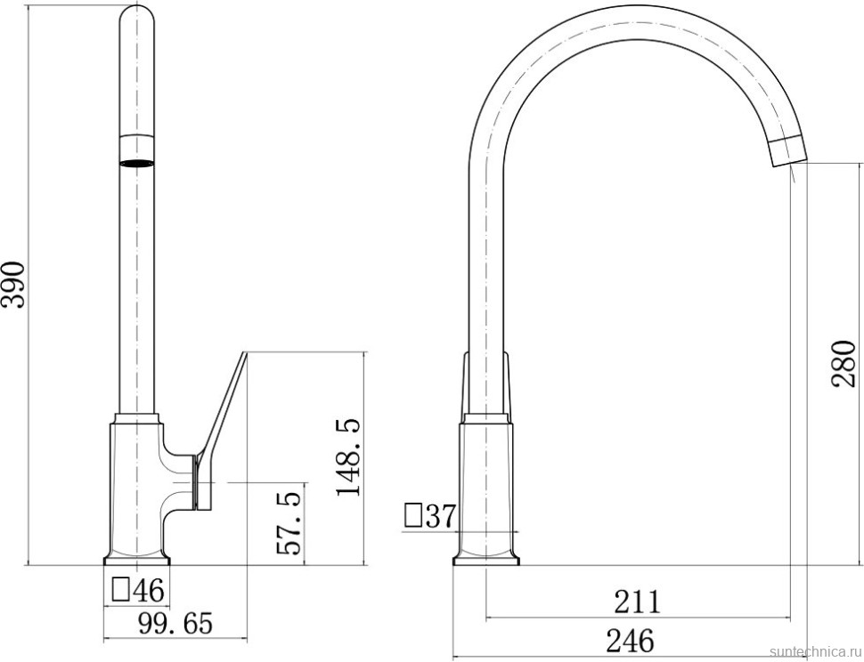 Смеситель для кухни Fashun A4086-7 черный