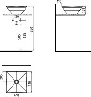 Накладная раковина Bien Kristal 70LG041B1
