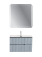 Мебель для ванной комнаты Cezares Duet-n 80 подвесная, 2 ящика, жемчужная голубая