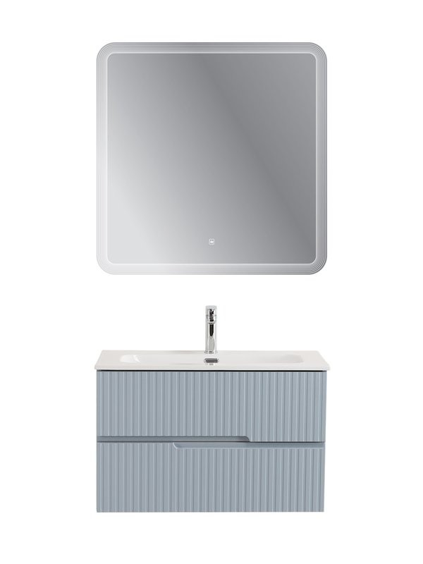 Мебель для ванной комнаты Cezares Duet-n 80 подвесная, 2 ящика, жемчужная голубая