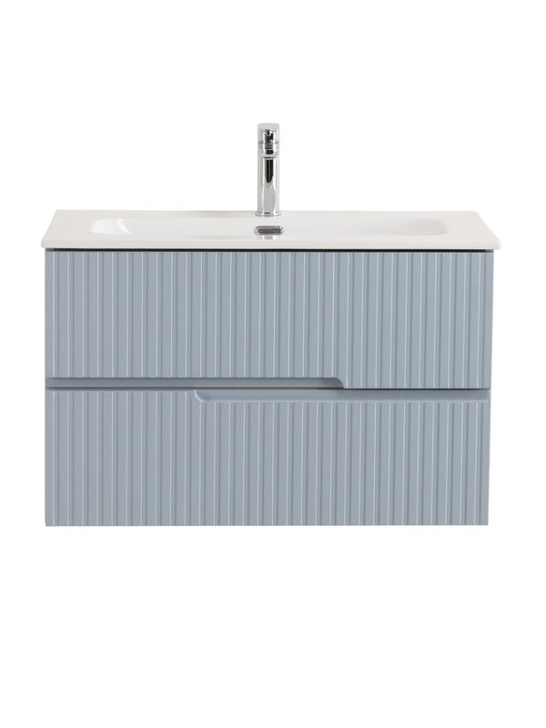 Мебель для ванной комнаты Cezares Duet-n 80 подвесная, 2 ящика, жемчужная голубая