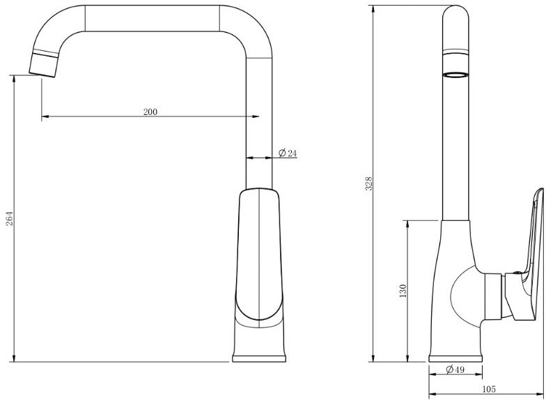 Смеситель для кухни ESKO Lagos Black LG06B черный