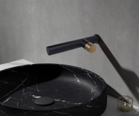 Смеситель для раковины Bronze de Luxe Avantgarde 2021MH С ВНУТРЕННЕЙ ЧАСТЬЮ, черный, розовое золото