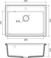 Комплект Мойка GranFest Level LV-660 песочная + Смеситель MEGA Ege MG-PL10 хром
