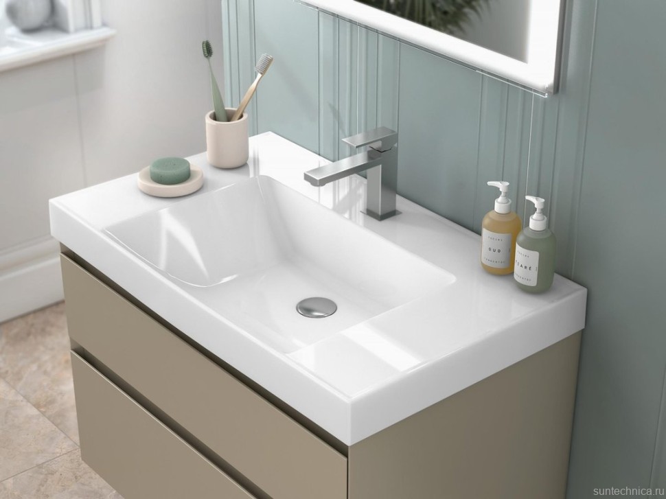 Тумба под раковину KERAMA MARAZZI Cubo 80 подвесная, лимо матовая