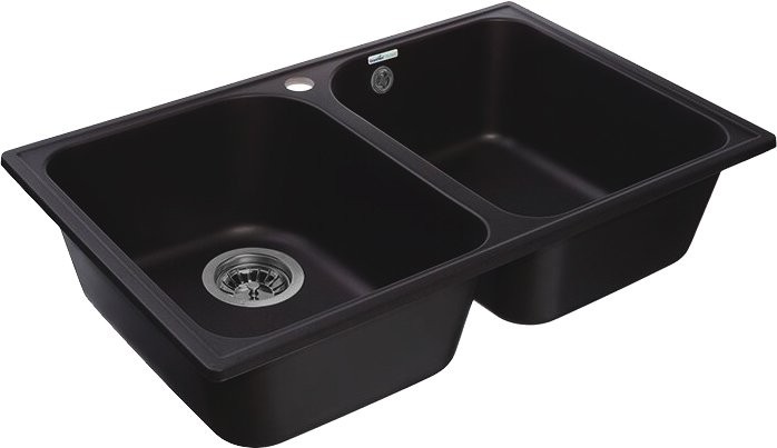 Комплект Мойка GranFest Quarz Z 15 черная + Смеситель MEGA Ege MG-PL10 хром