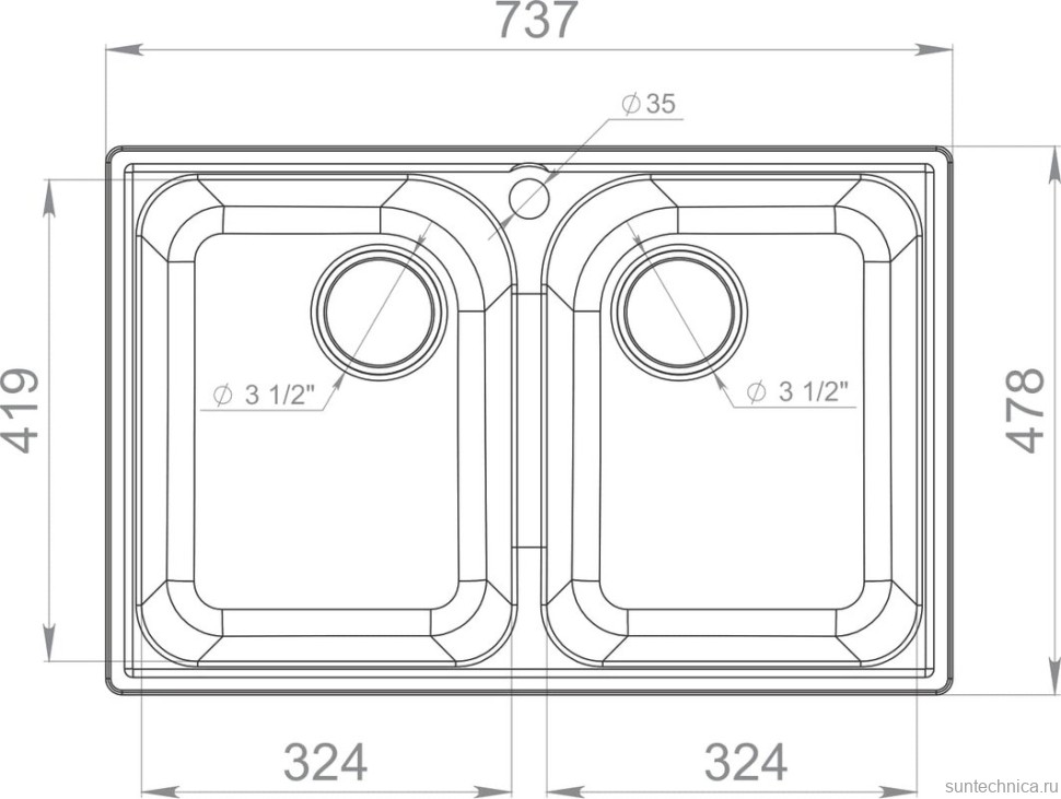 Комплект Мойка GranFest Quarz Z 15 черная + Смеситель MEGA Ege MG-PL10 хром
