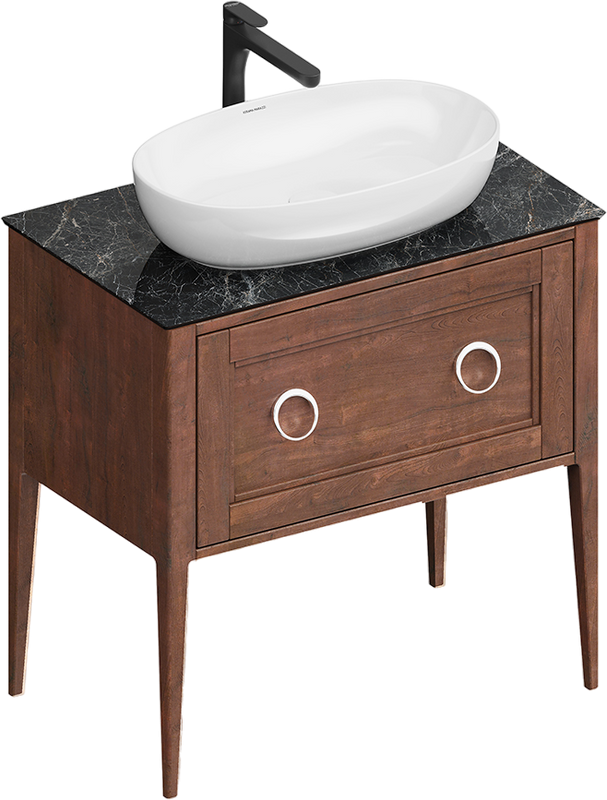 Тумба под раковину KERAMA MARAZZI Plaza Classic Neo 80 напольная, орех, для накладной раковины