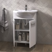 Тумба с раковиной Vigo Hoska 55 2 дверцы, белая