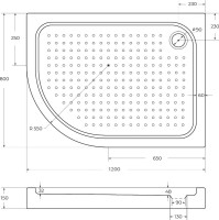 Поддон для душа BelBagno Tray R 120х80 R550 с сифоном