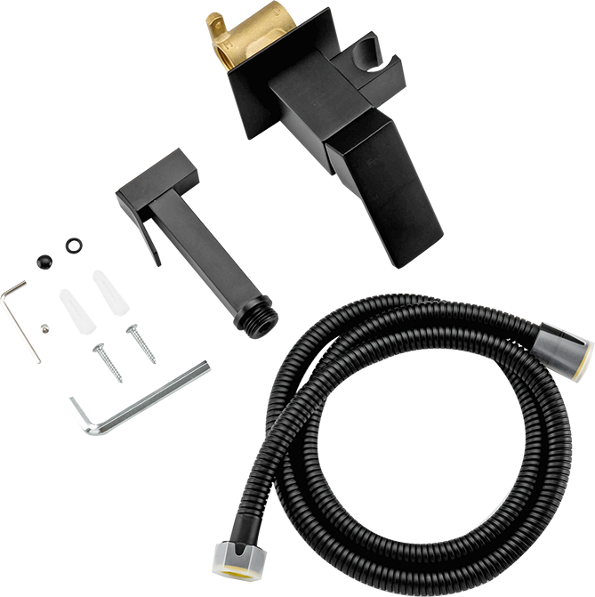 Гигиенический душ Frap F7506-6 со смесителем, С ВНУТРЕННЕЙ ЧАСТЬЮ, черный