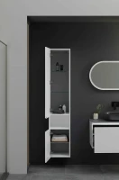 Шкаф пенал для ванной Allen Brau Infinity 35 L подвесной, белый матовый