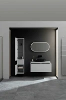 Шкаф пенал для ванной Allen Brau Infinity 35 L подвесной, белый матовый