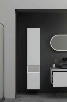 Шкаф пенал для ванной Allen Brau Infinity 35 L подвесной, белый матовый