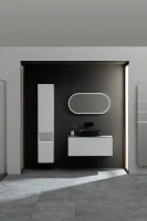Шкаф пенал для ванной Allen Brau Infinity 35 L подвесной, белый матовый