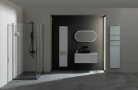 Шкаф пенал для ванной Allen Brau Infinity 35 L подвесной, белый матовый
