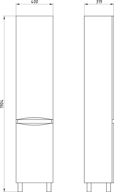 Шкаф-пенал для ванной ASB-Mebel Коста 40 R светлый орех