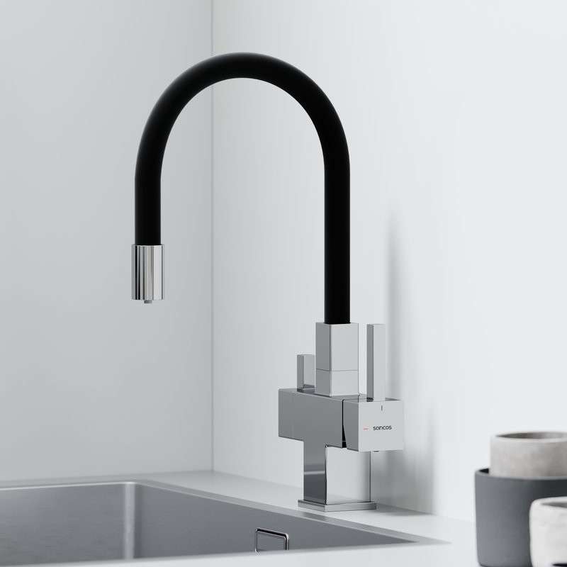 Смеситель для кухни Sancos Arno SC4005CH с гибким изливом, хром