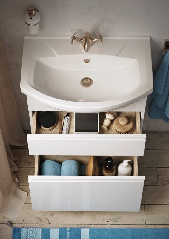 Тумба с раковиной Aqwella Rodos 75 напольная, белая