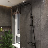 Душевая стойка BOND Cube B03-9488 с термостатом, черная