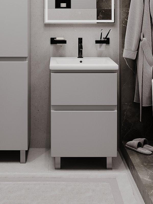 Тумба напольная SanStar Riana 50 Без раковины для ванной комнаты, Грей