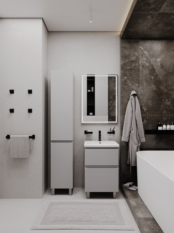 Тумба напольная SanStar Riana 50 Без раковины для ванной комнаты, Грей