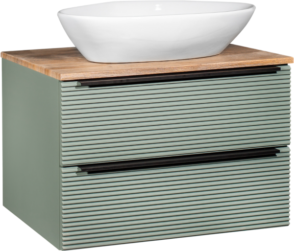 Тумба с раковиной Runo Орлеан 70 зеленая, дуб натуральный, раковина Terzo 60
