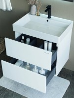 Тумба для ванной комнаты Onika Эсквана 65 подвесная, белая (под раковину Вилис 65)