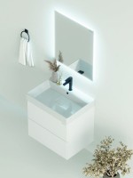 Тумба для ванной комнаты Onika Эсквана 65 подвесная, белая (под раковину Вилис 65)