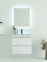 Тумба для ванной комнаты Onika Эсквана 65 подвесная, белая (под раковину Вилис 65)