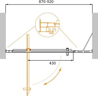 Душевая дверь в нишу Cezares Molveno BA 11 70+20 C Cr IV