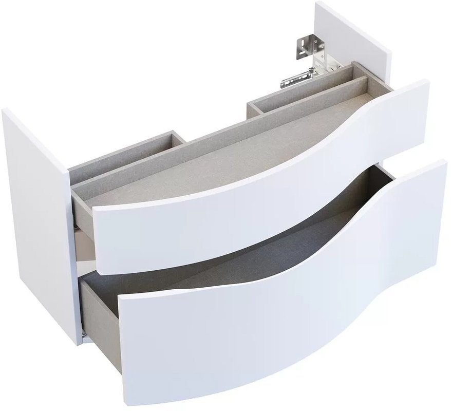 Мебель для ванной комнаты KERAMA MARAZZI Riva 100, левая подвесная, белая матовая