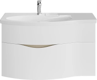 Мебель для ванной комнаты KERAMA MARAZZI Riva 100, левая подвесная, белая матовая