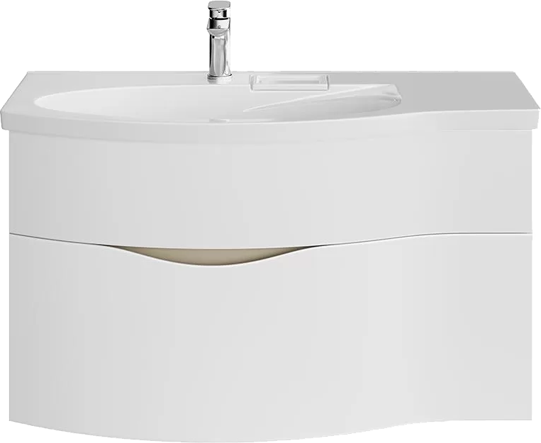 Мебель для ванной комнаты KERAMA MARAZZI Riva 100, левая подвесная, белая матовая
