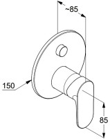 Встраиваемый смеситель для душа и ванны Kludi Kludi-Louva 247590575 переключатель PUSH&SWITCH, хром