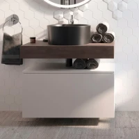 Столешница STWORKI Ольборг 80 дуб карпентер, без отверстий, с тумбой 80