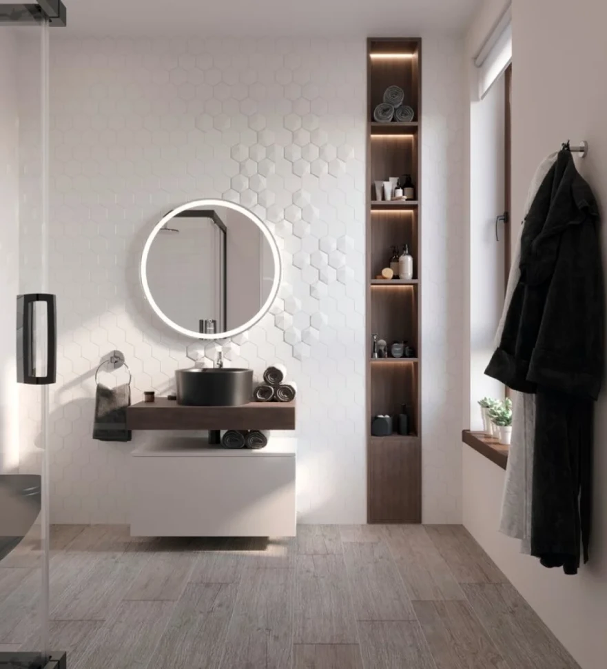 Столешница STWORKI Ольборг 80 дуб карпентер, без отверстий, с тумбой 80