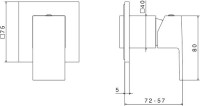 Встраиваемый смеситель для душа и ванны KERAMA MARAZZI Futura 66475EKM.01.093 черный матовый