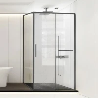 Душевой уголок Vincea Slim Soft VSR-1SS9012CLGM 120x90, профиль вороненая сталь, стекло прозрачное