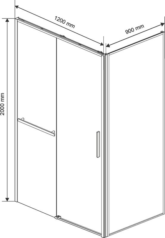Душевой уголок Vincea Slim Soft VSR-1SS9012CLGM 120x90, профиль вороненая сталь, стекло прозрачное