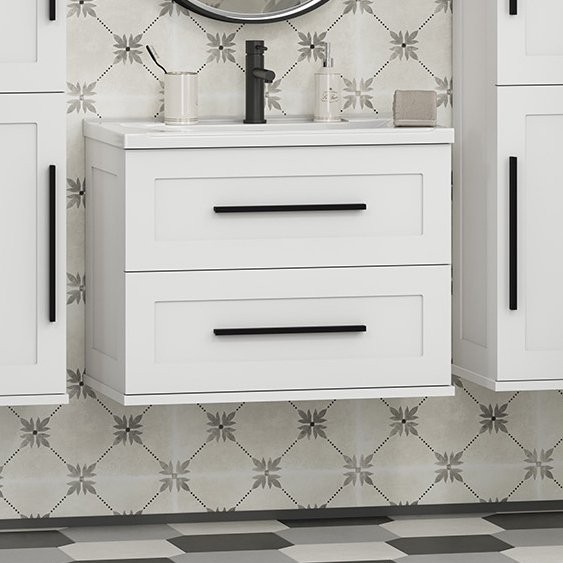 Тумба с раковиной Misty Модерн 70 подвесная, матовая белая