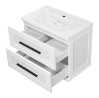 Тумба с раковиной Misty Модерн 70 подвесная, матовая белая