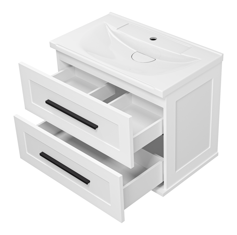 Тумба с раковиной Misty Модерн 70 подвесная, матовая белая